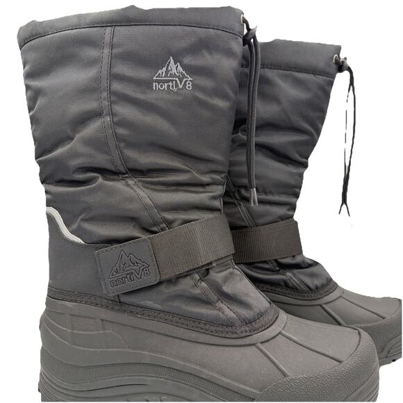 Nortiv8 Quebec Insulated Hiking Snow Winter Men's Boots sz 10 Black 200g - Picture 1 of 8